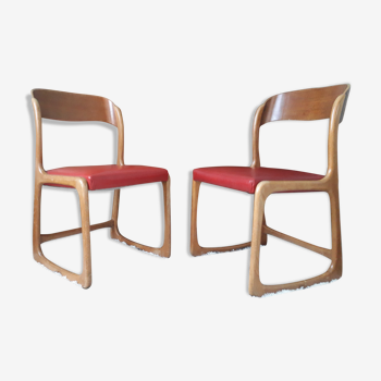 Pair of Baumann sled chairs