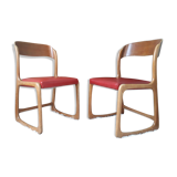 Paire de fauteuils traineau Baumann