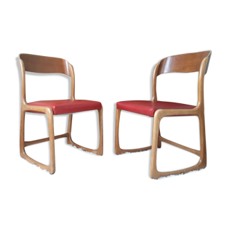 Paire de fauteuils traineau Baumann