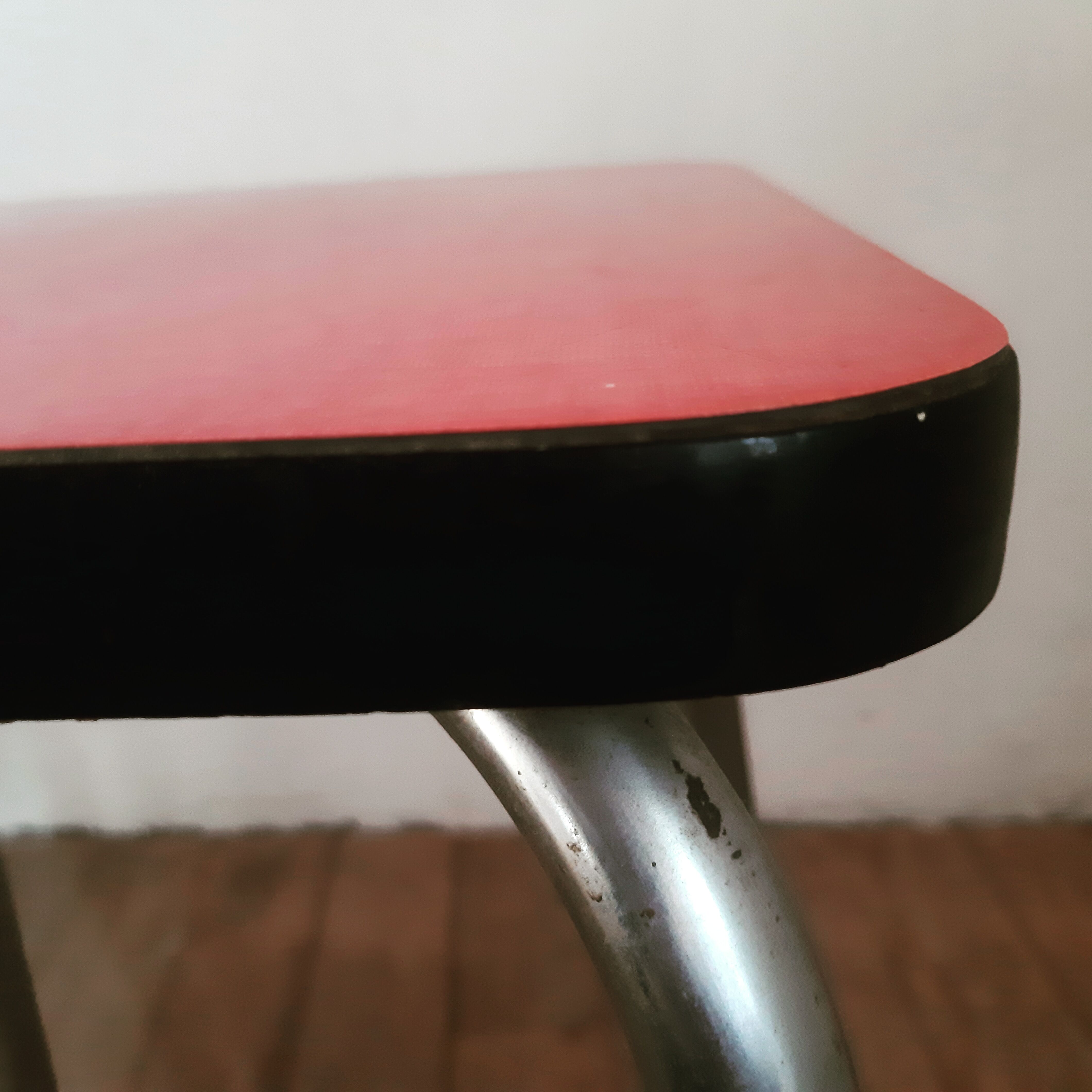 Pink formica tab from the 1950s