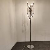 Vintage chrome 12 light floor lamp, 1970s