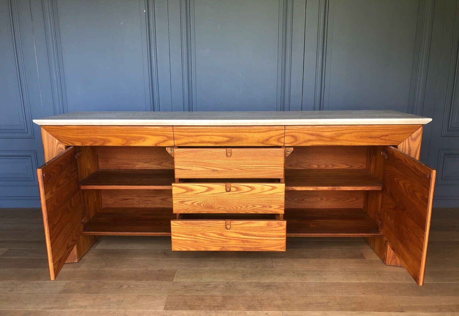 Sideboard seltz casaligne 3 drawers 2 doors granite casa