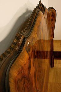 Rounded Walnut Burl Double Bed, 1950s