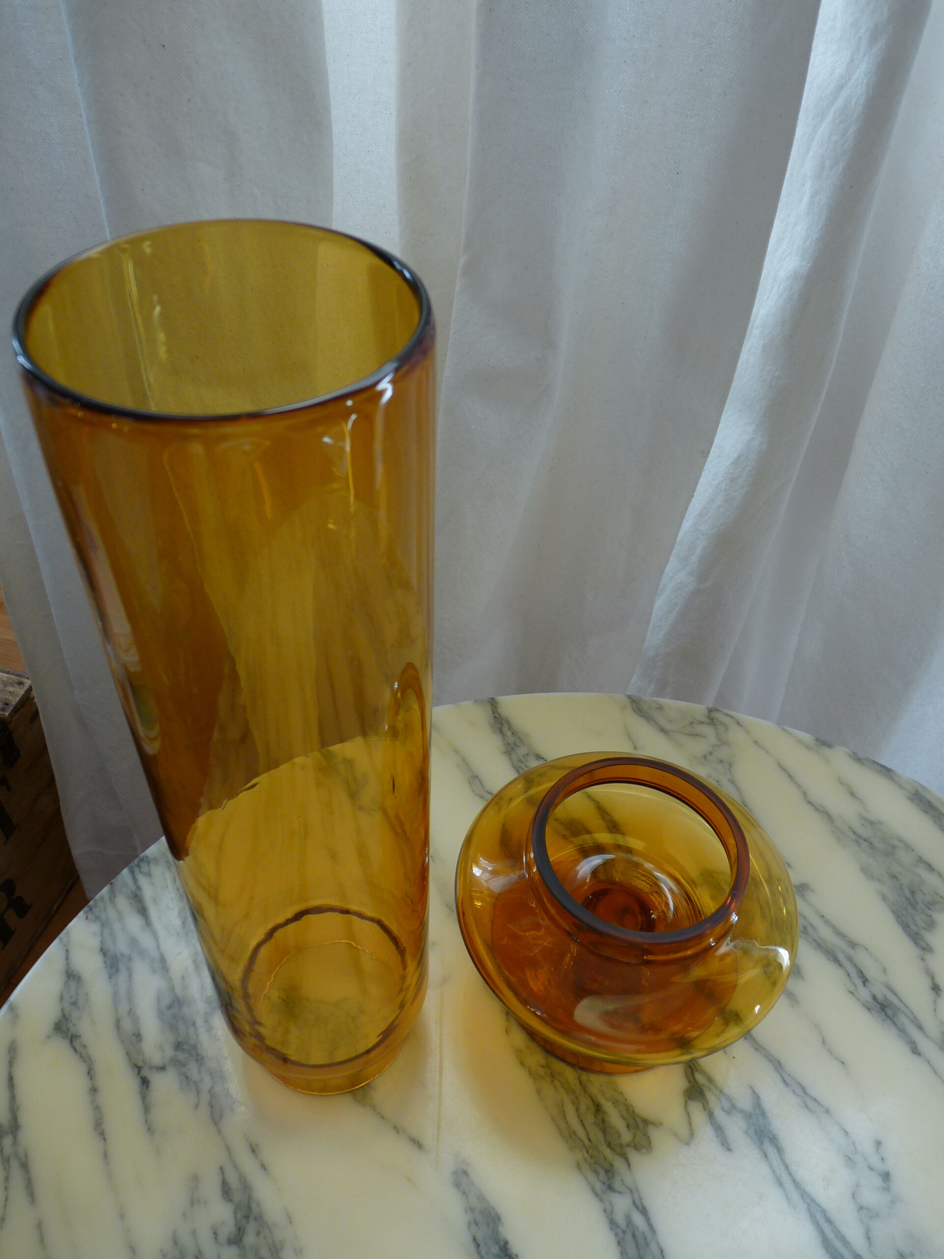 Large glass photophore blows vintage scandinavian