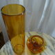 Photophore en verre souffle vintage scandinave