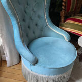 Fauteuil crapaud bleu