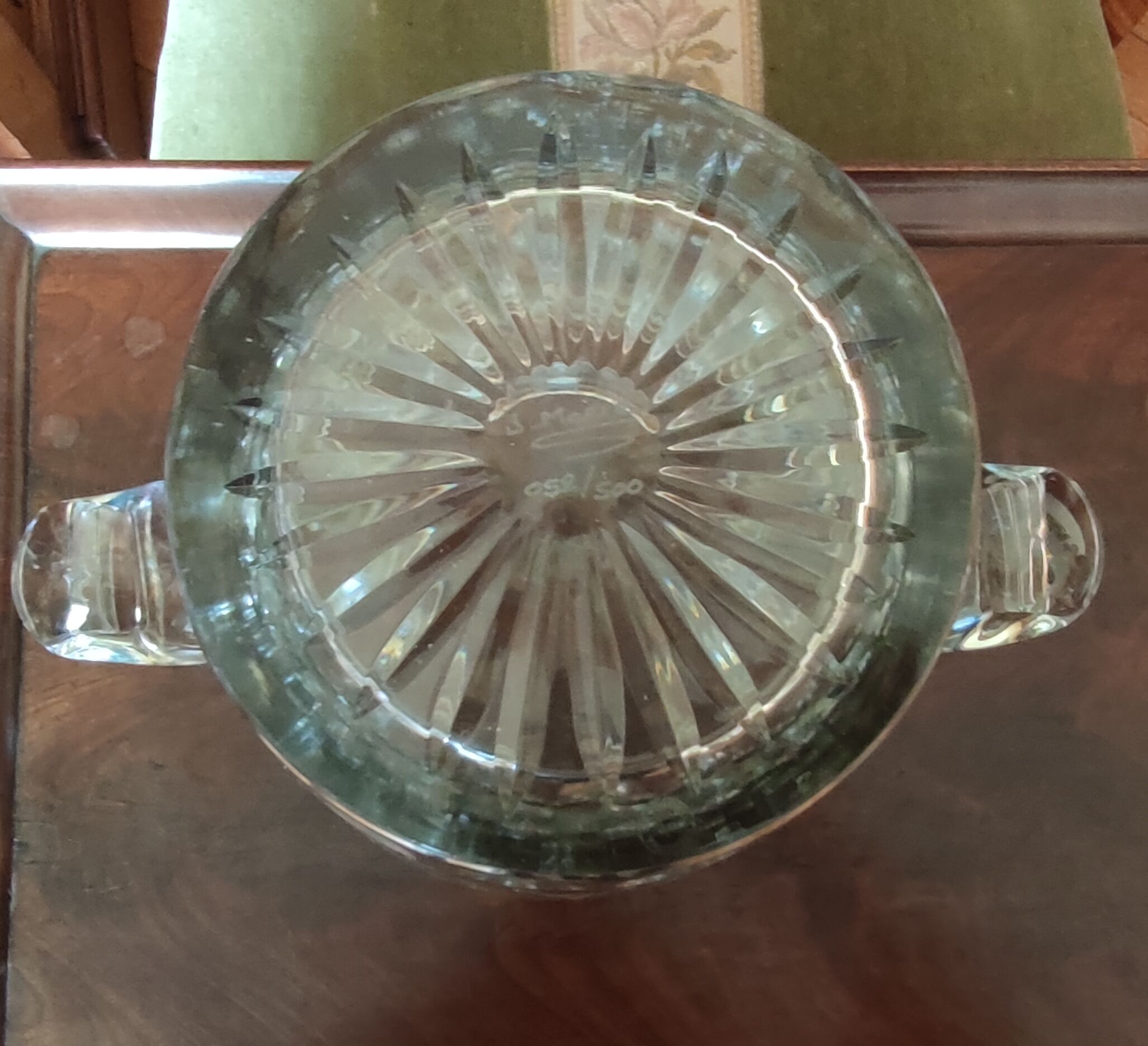 Old hand-cut crystal champagne bucket