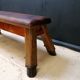 banc vintage en cuir, Tchécoslovaquie années 60, banc de gym, cheval d'arçon