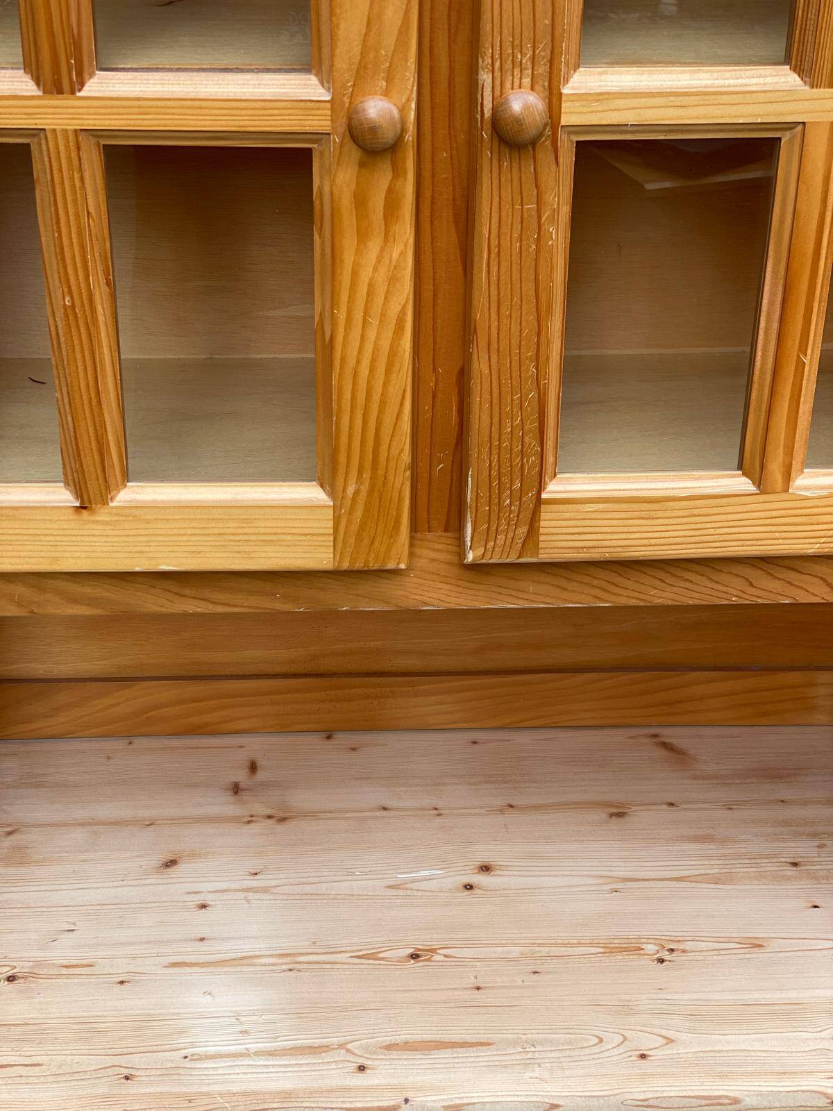 2-part solid wood buffet display cabinet kitchen storage cabinet 94cm