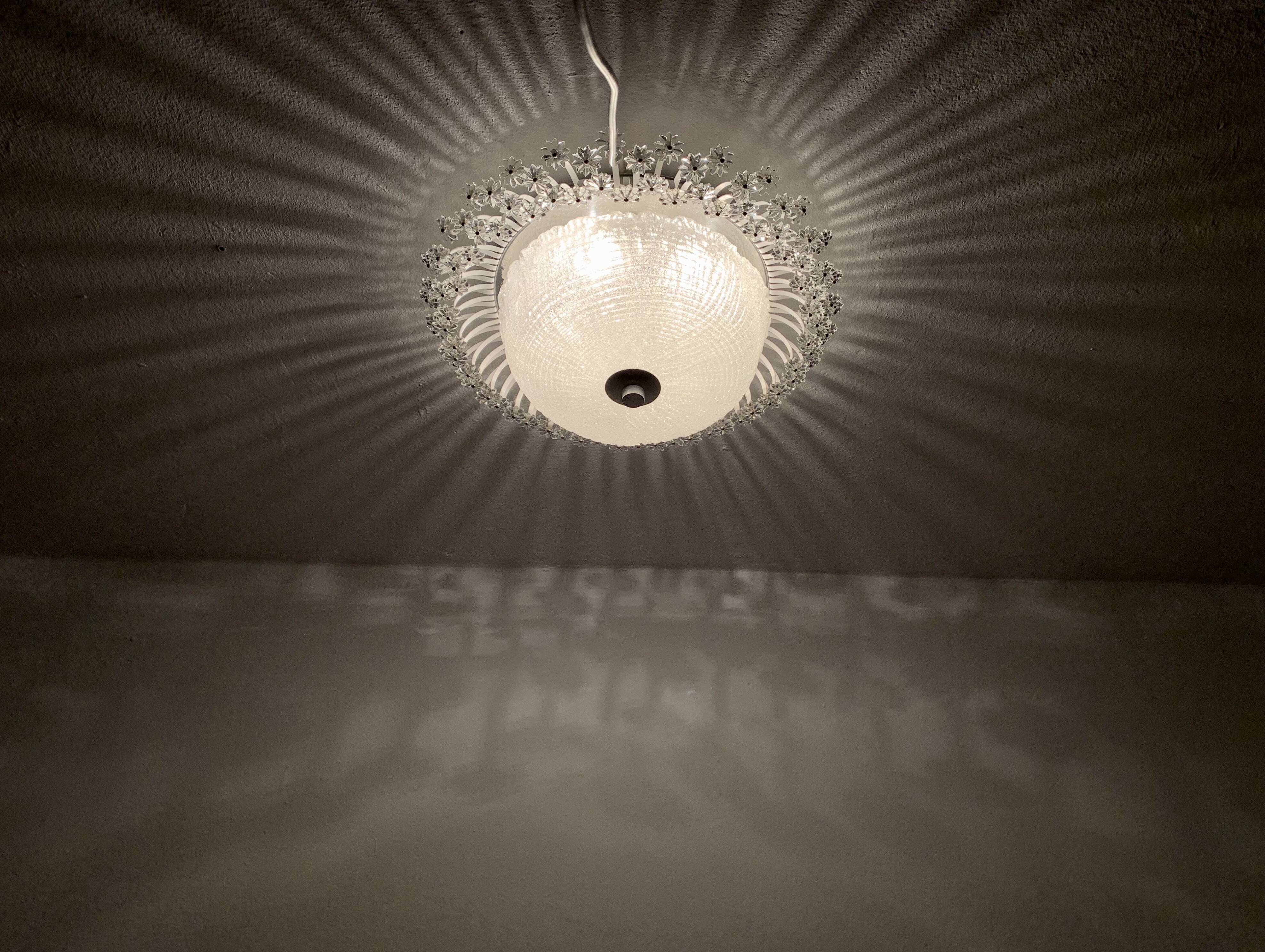 Large Floral Flush Lamp