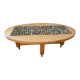 Coffee table in oak and ceramic by GUILLERME ET CHAMBRON