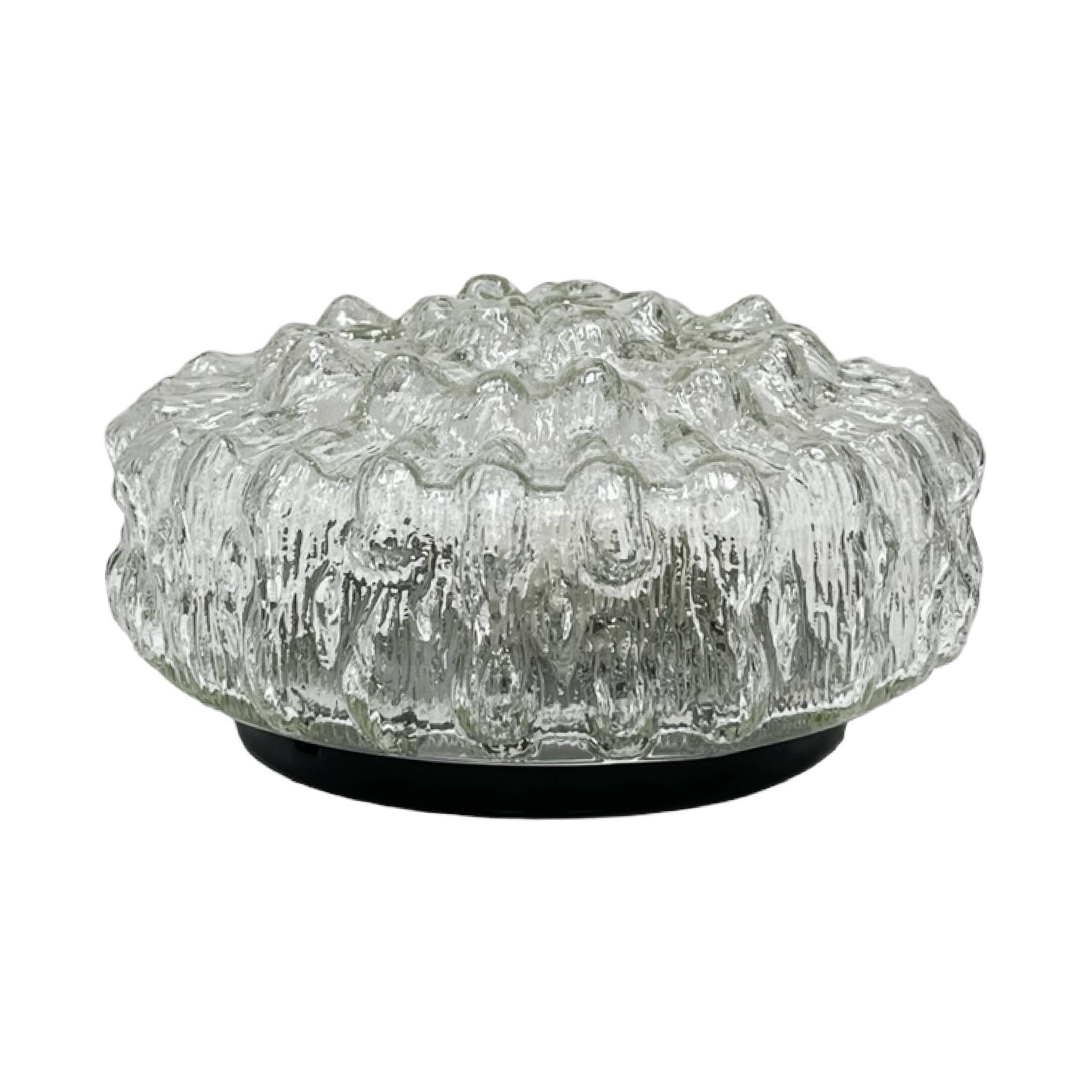 Crystal Ceiling Lamp, Wall Lamp RZB 32310 Floral Motif / Ice Glass, Germany