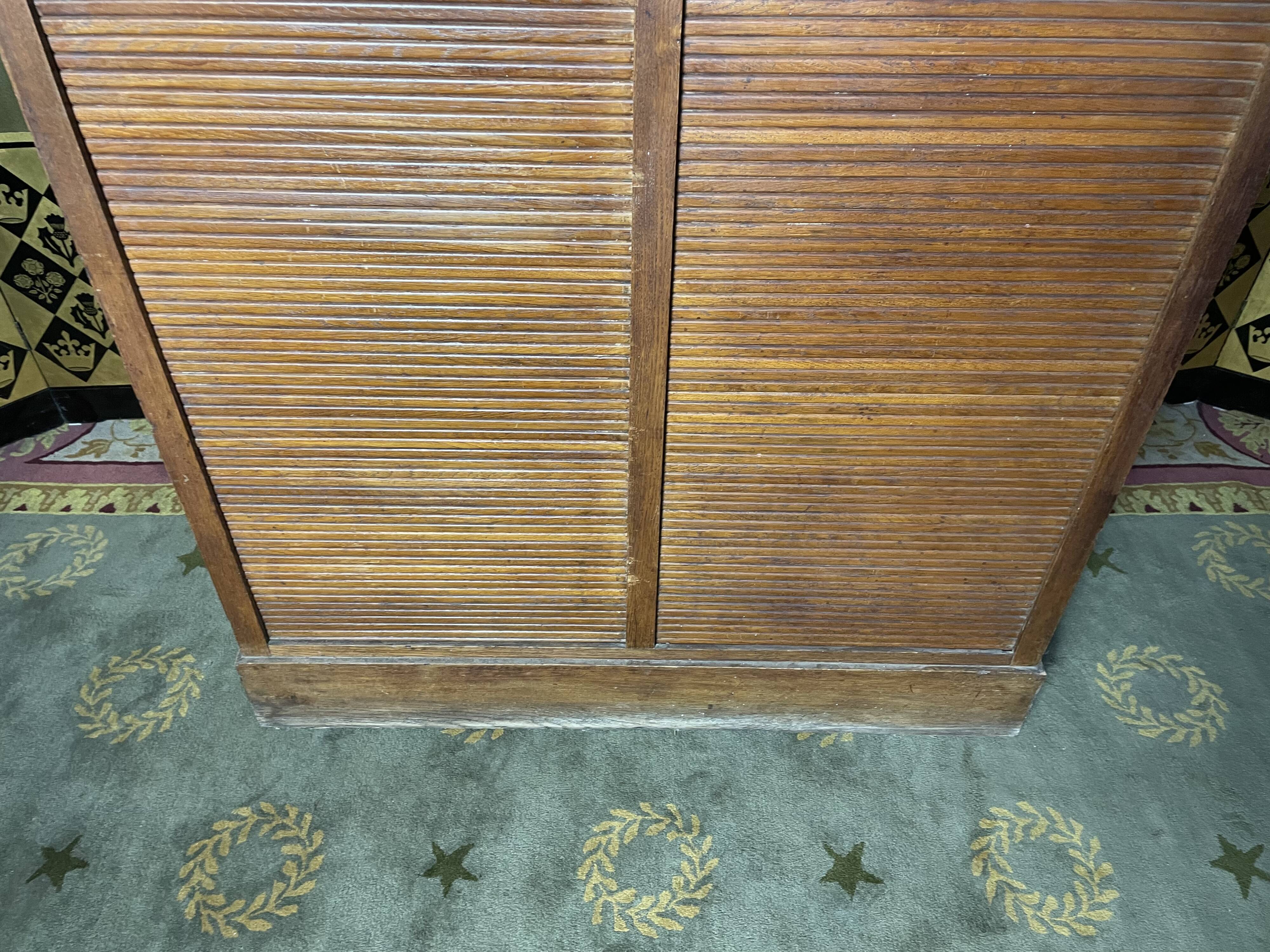 Solid oak notary double curtain filing cabinet 1900