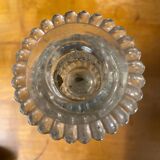 pair of cut glass candlesticks with lion and ram head decor, late 19th century