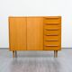 Enfilade haute, armoire à linge, années 60, frêne