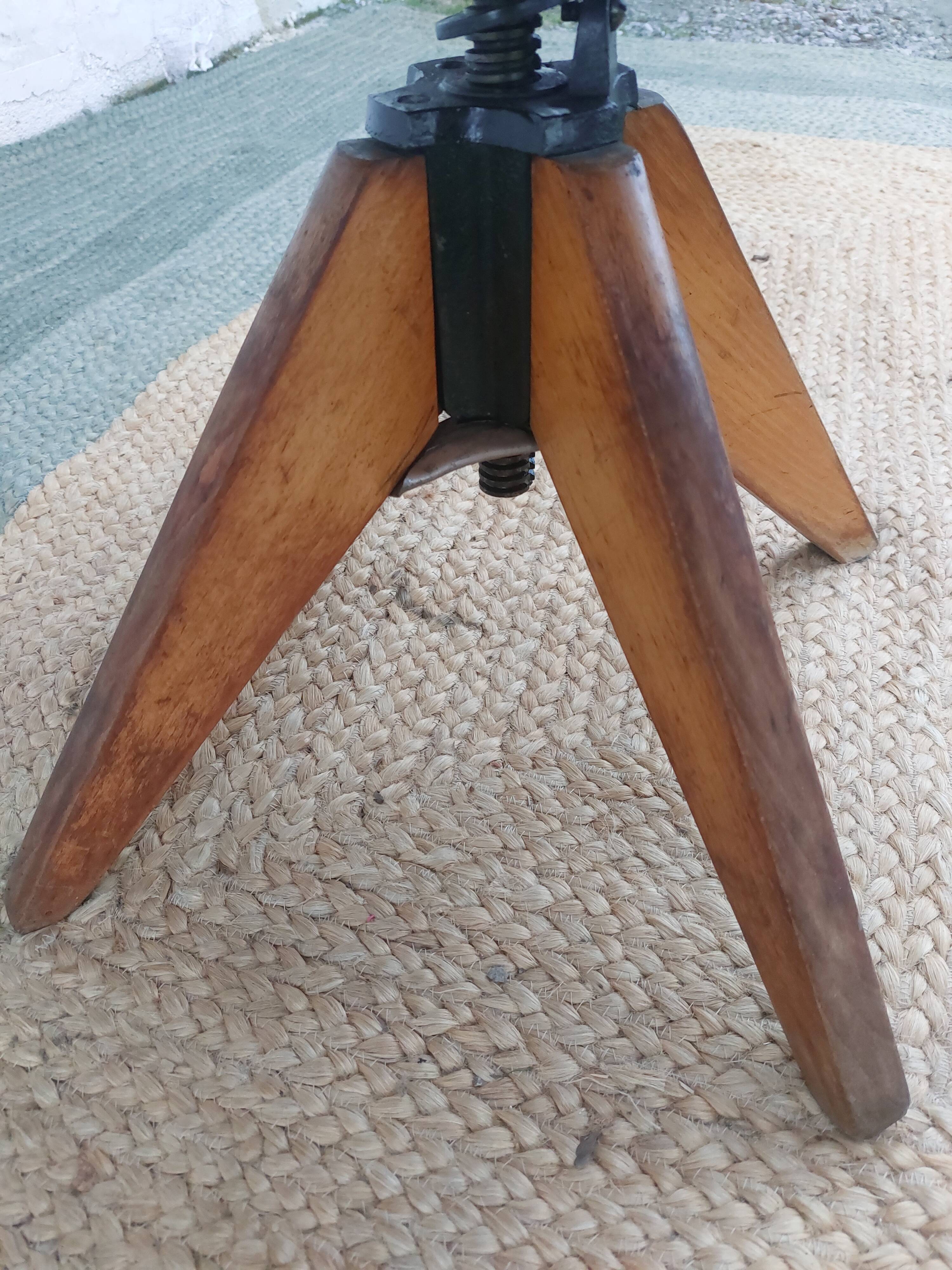 wooden swivel chair, height adjustable