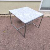 White marble and chrome coffee table, 1970