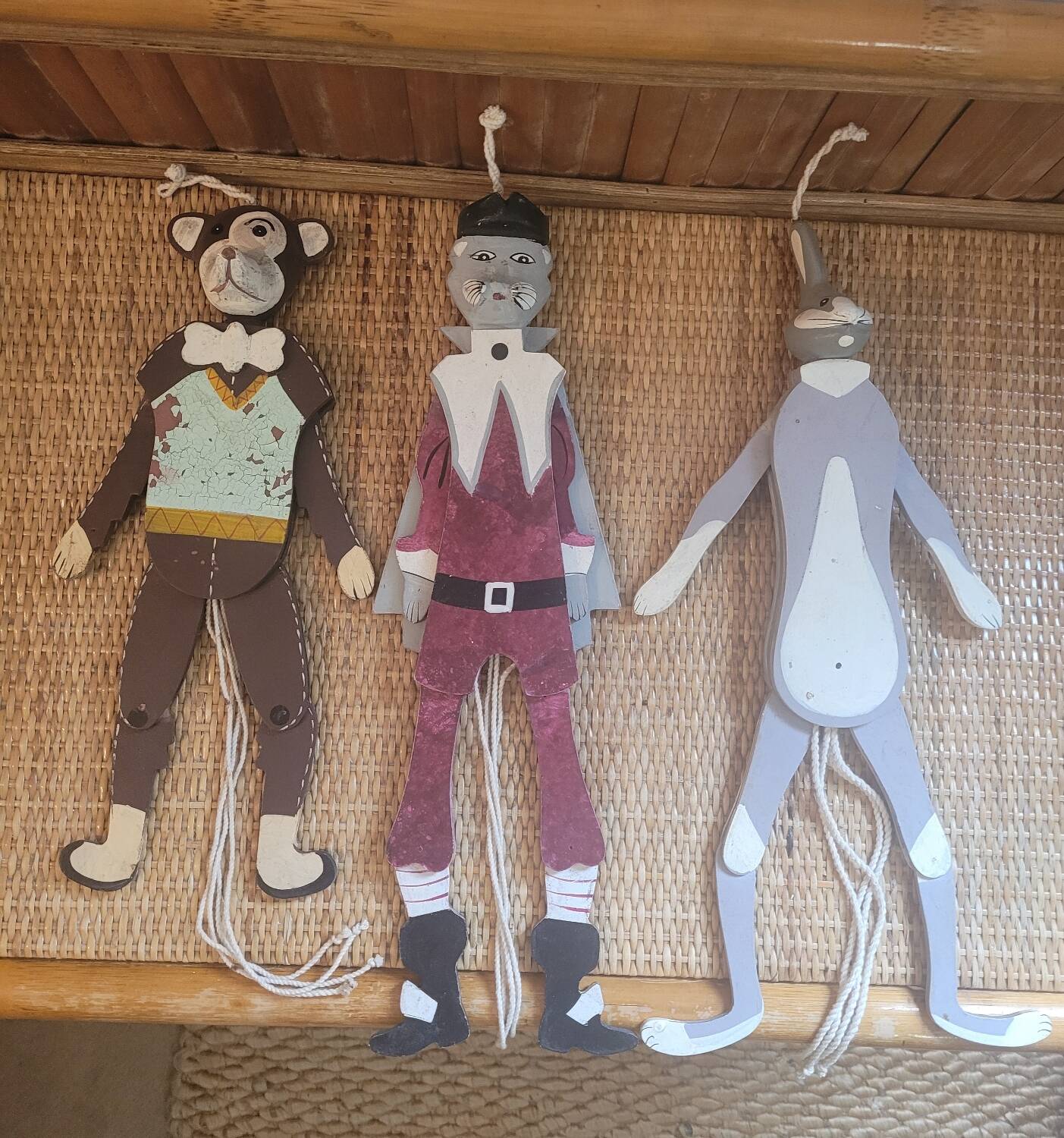 Set of 3 wooden puppets