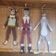 Set of 3 wooden puppets