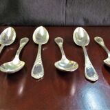 Ensemble de 6 cuillères à soupe plaquées argent Ercuis 84, France, style Art Nouveau| Louis XV