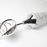 Torch wall lampof the 60s in silver and glass