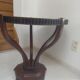 Round table Art Deco mahogany veneer on a tulip-shaped base
