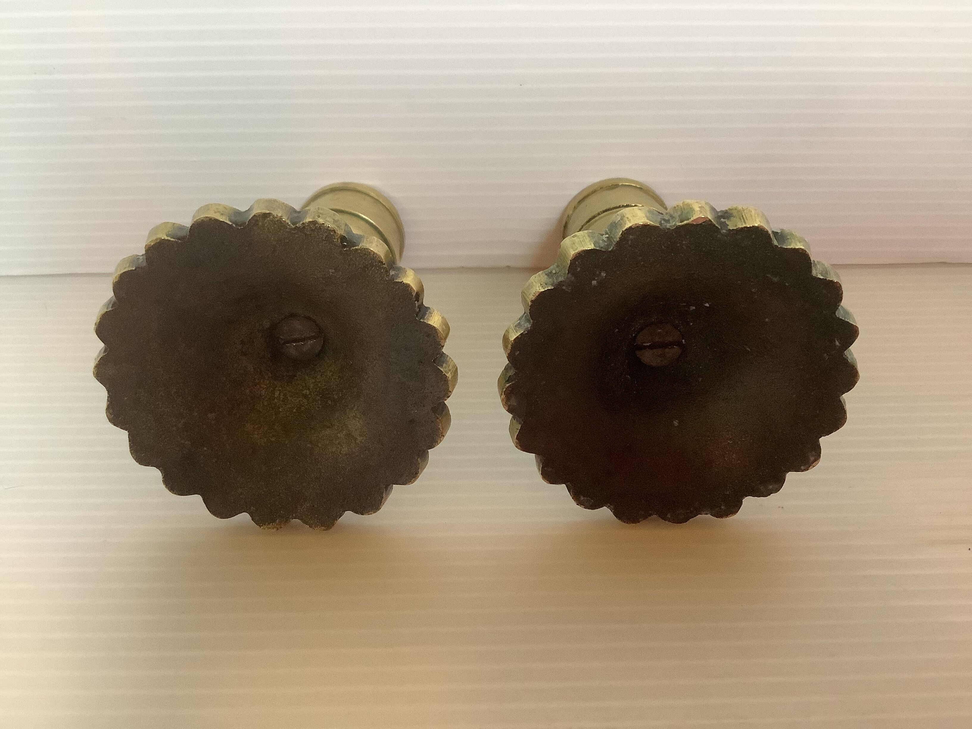 Pair of brass candlesticks