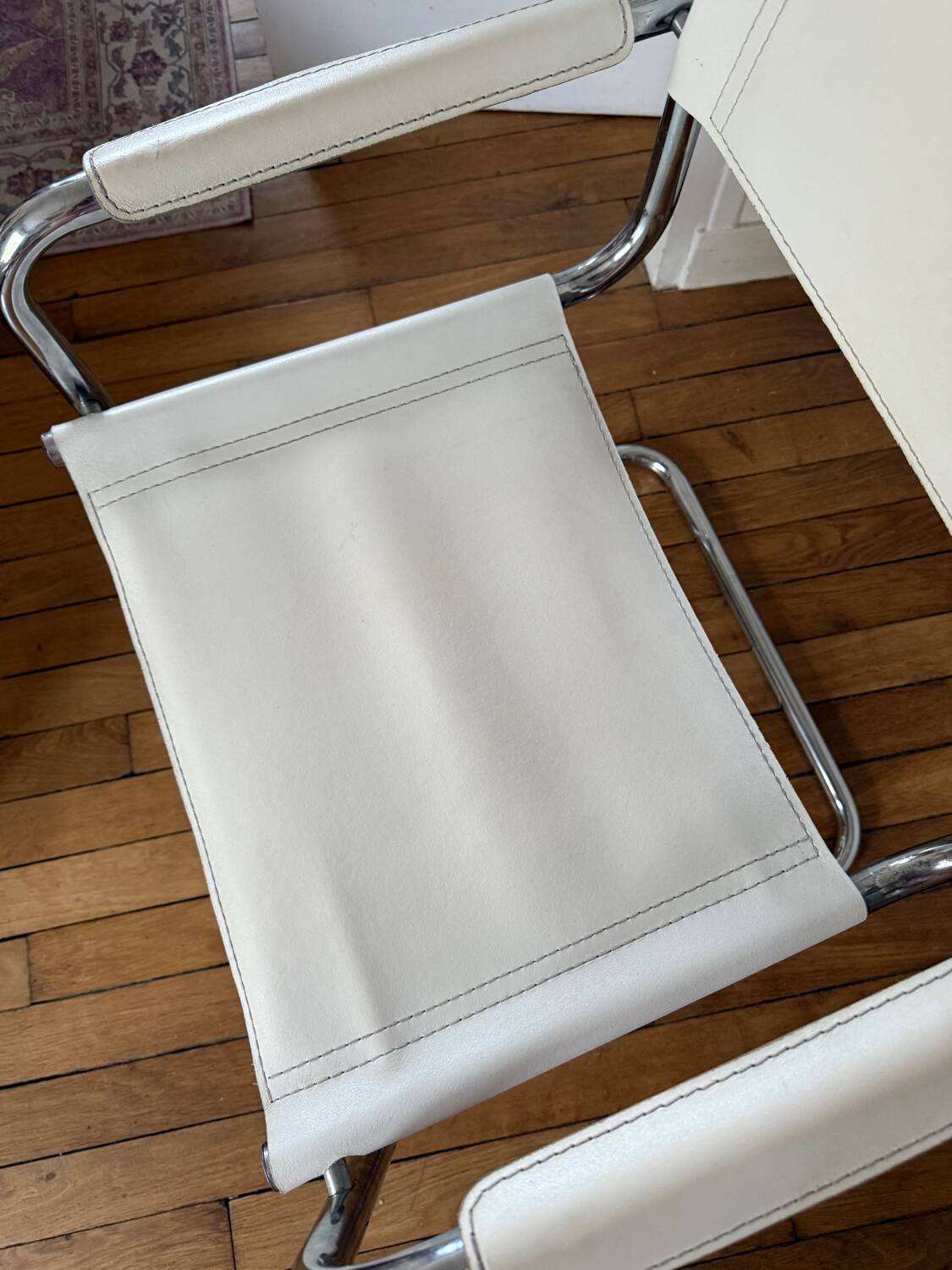 Chrome and leather chair