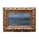 small oil on canvas framed and signed, sea motif.
