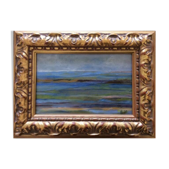 small oil on canvas framed and signed, sea motif.