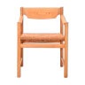 Pine wood chair with armrests