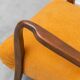 Scandinavian vintage armchair in orange fabric and wood, 1960s modernism