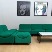 Modular green Orbis sofa ensemble by Luigi Colani for COR, Germany, 1970, set of 8