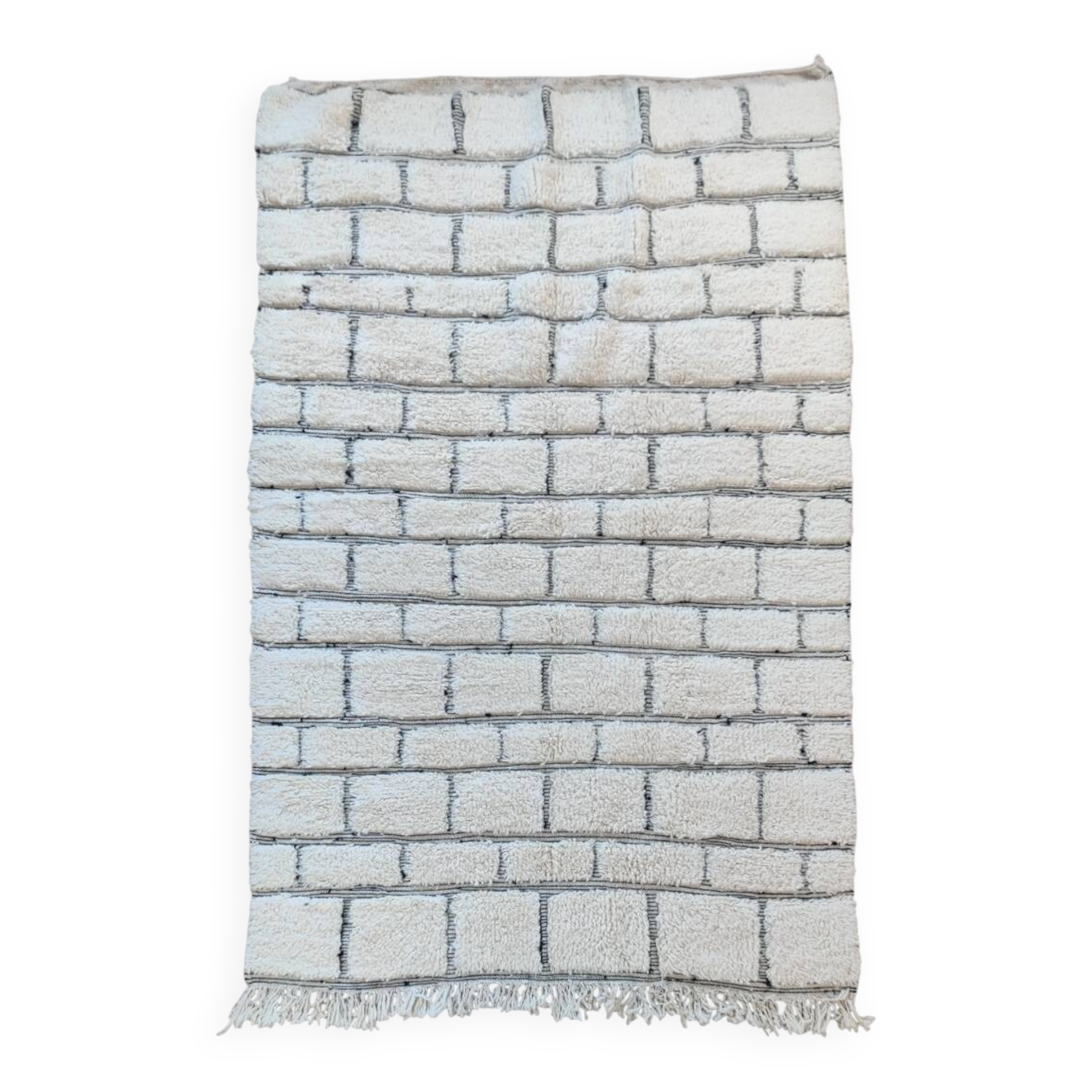Graphic Berber rug in wool