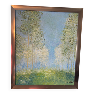 Paysage de peupliers