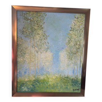 Poplar landscape signed