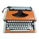 Olympia traveler de luxe orange typewriter serviced and new ribbon
