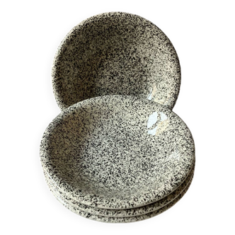 4 speckled soup plates