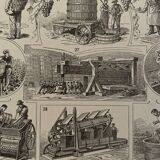 Lithographie gravure sur le vin de 1897