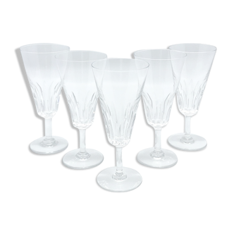 Five Baccarat champagne flutes