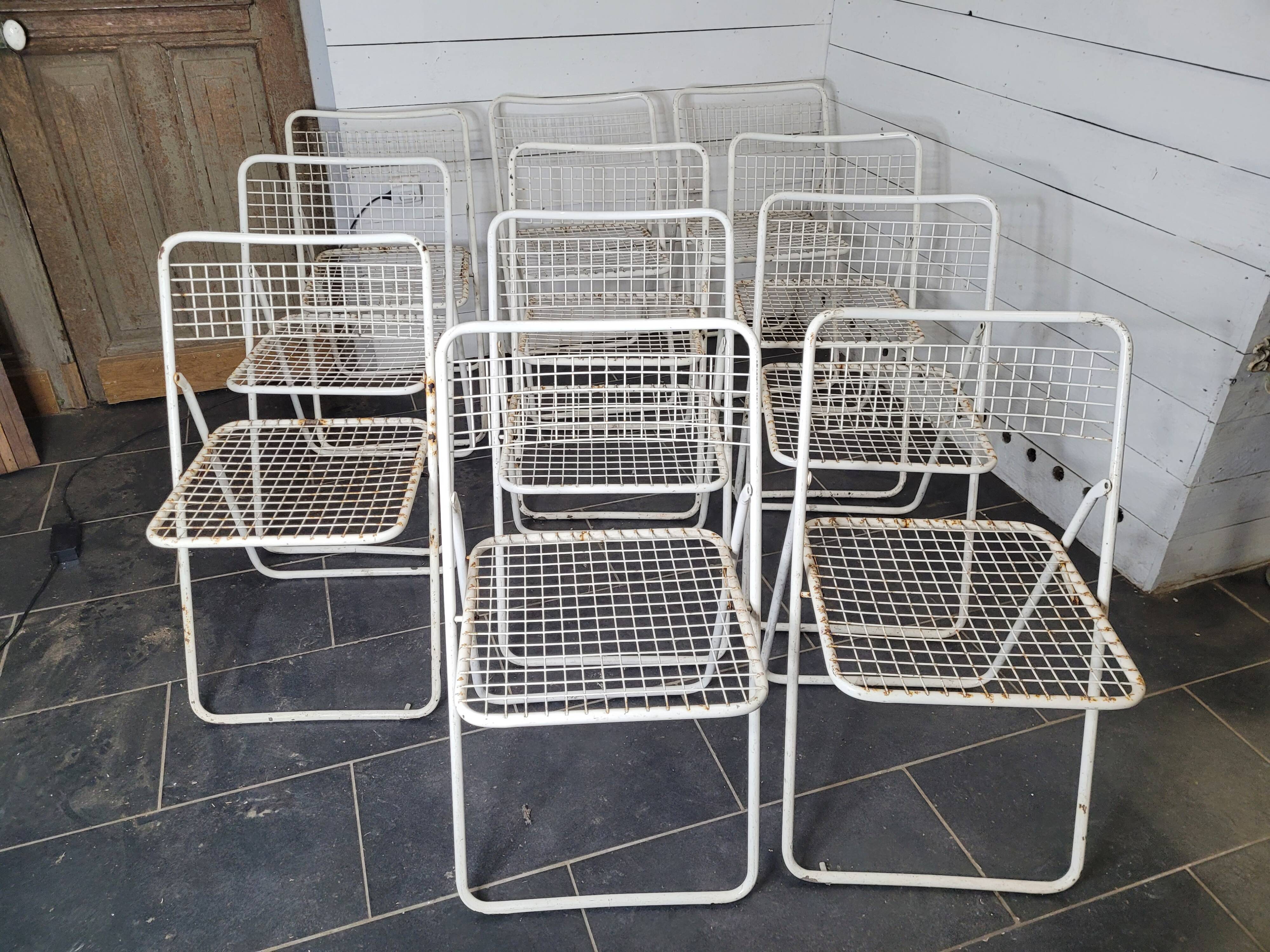 11 folding chairs, Ted Net by Niels Gammelgaard from the 70s