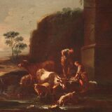 Painting of the Roman school of the 17th century landscape