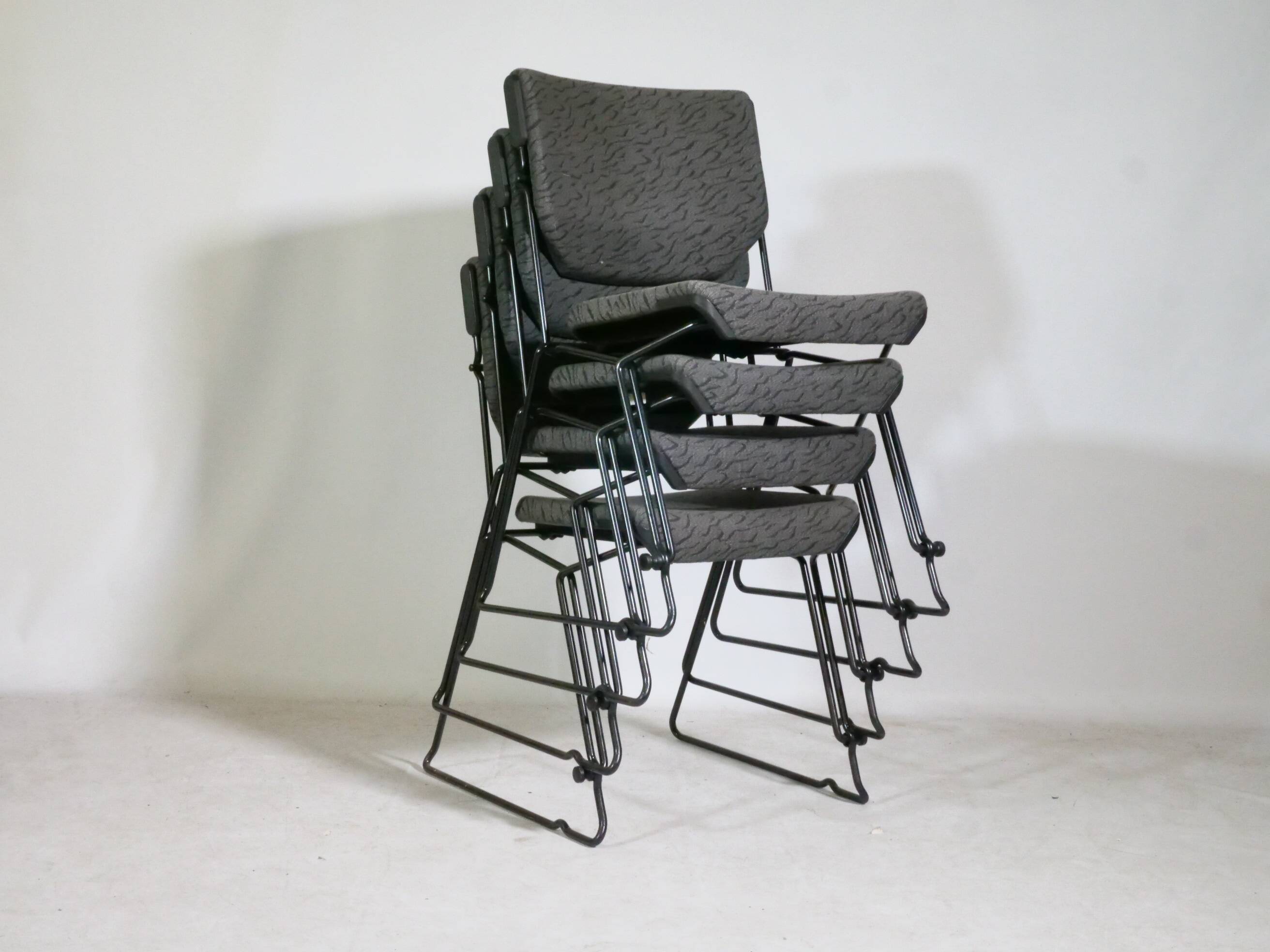 Mid-Century Stackable Chairs by Albert Stoll for Giroflex, Set of 4, 1980s