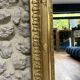 Fireplace mirror 127/101.5cm gilded with gold leaf, mercury glass, fireplace trumeau.
