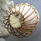 Large vintage rattan lamp - 1960