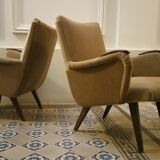 Pairs of armcchairs Danish 50/60s Arno Votteler knoll
