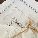 Net-style embroidered cotton tablecloth.