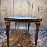 Louis XVI style coffee table in Carrara marble with toupie legs