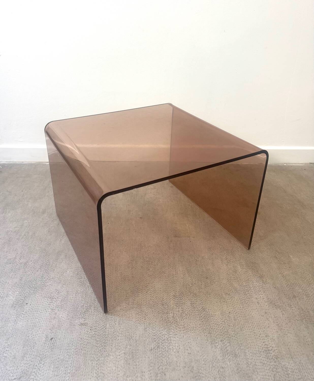 Side table - end table Miche Dumas smoked Plexiglass