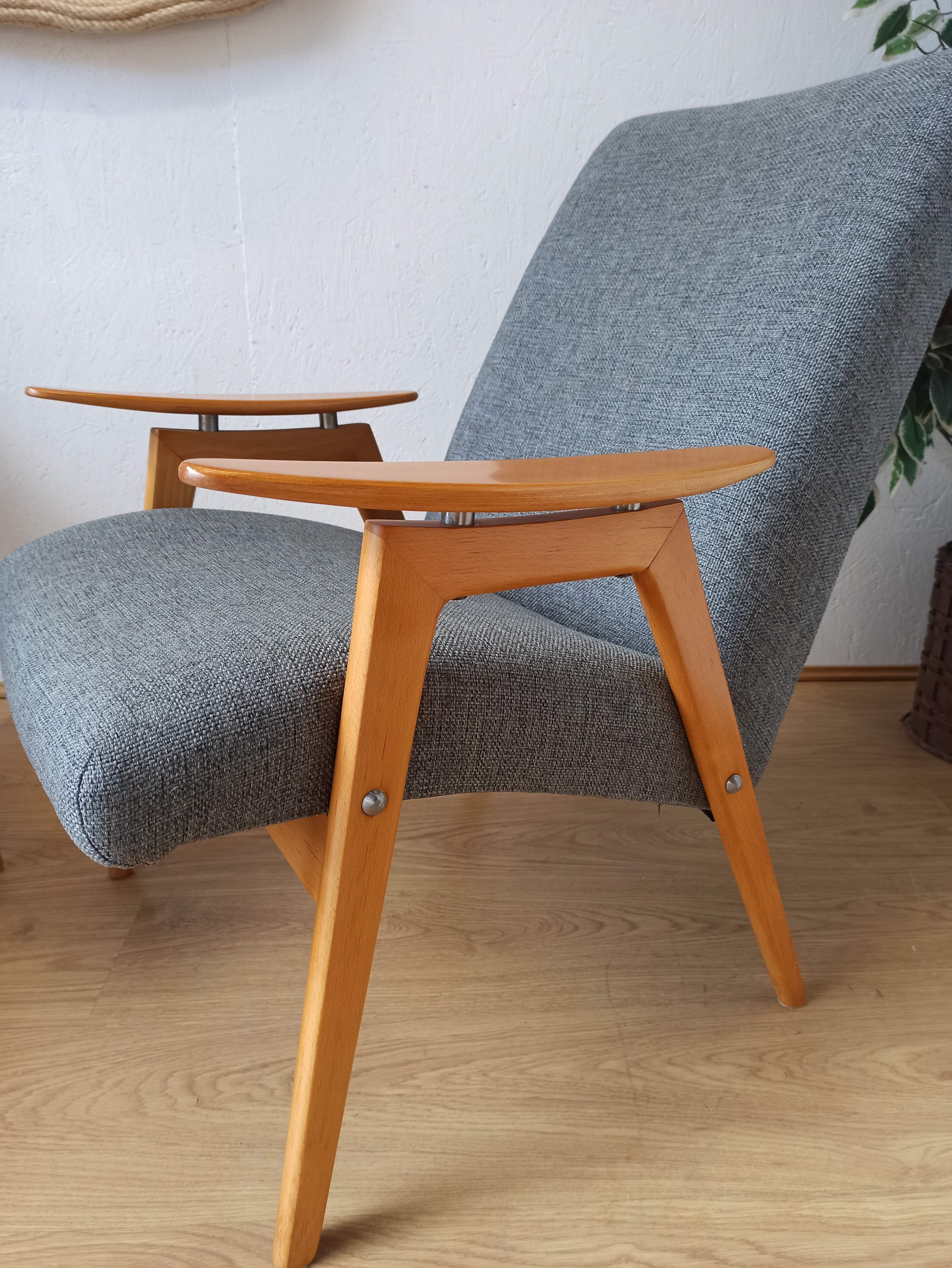 2 designer armchairs by j. šmidek, 1970s.